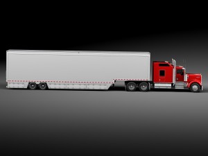 Kenworth W900 Sleeper Cab Trailer 2014 3D Модель