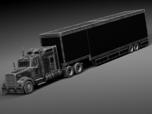Kenworth W900 Sleeper Cab Trailer 2014 3D Модель
