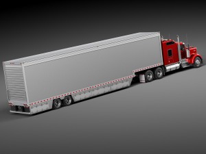 Kenworth W900 Sleeper Cab Trailer 2014 3D Модель