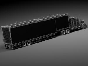 Kenworth W900 Sleeper Cab Trailer 2014 3D Модель