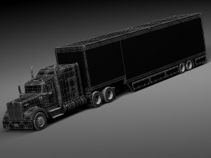 Kenworth W900 Sleeper Cab Trailer 2014 3D Модель
