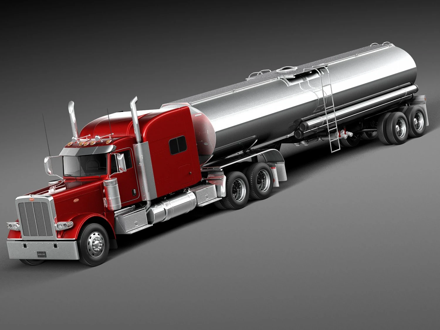 Peterbilt 389 Sleeper Cab Tanker 2015 3D Model .c4d .max .obj .3ds .fbx .stl .blend