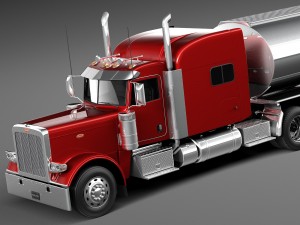 Peterbilt 389 Sleeper Cab Tanker 2015 Modelo 3D