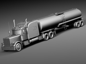 Peterbilt 389 Sleeper Cab Tanker 2015 Modelo 3D