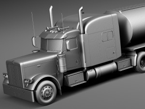 Peterbilt 389 Sleeper Cab Tanker 2015 Modelo 3D
