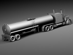 Peterbilt 389 Sleeper Cab Tanker 2015 Modelo 3D