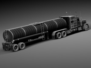 Peterbilt 389 Sleeper Cab Tanker 2015 Modelo 3D
