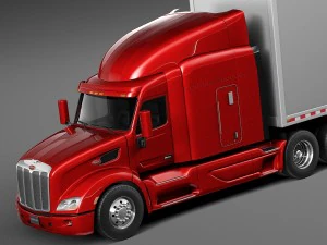 Peterbilt 579 Semi Truck Trailer 2012 3D Model