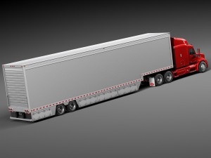 Peterbilt 579 Semi Truck Trailer 2012 3D 모델