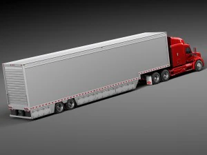 Peterbilt 579 Semi Truck Trailer 2012 3D Model