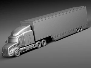 Peterbilt 579 Semi Truck Trailer 2012 3D Model