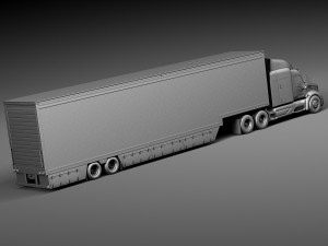 Peterbilt 579 Semi Truck Trailer 2012 3D 모델