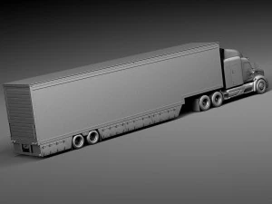 Peterbilt 579 Semi Truck Trailer 2012 3D Model