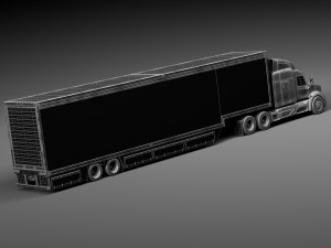 Peterbilt 579 Semi Truck Trailer 2012 3D 모델