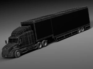 Peterbilt 579 Semi Truck Trailer 2012 3D Model
