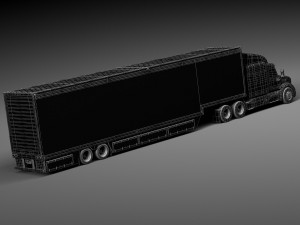 Peterbilt 579 Semi Truck Trailer 2012 3D 모델