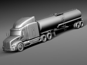 Peterbilt 579 Semi Truck Tanker 2012-2015 3D Model