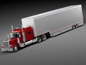 Peterbilt 389 Sleeper Cab Trailer 2015 3D 模型