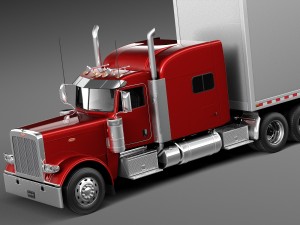 Peterbilt 389 Sleeper Cab Trailer 2015 3D 모델