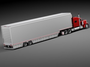 Peterbilt 389 Sleeper Cab Trailer 2015 3D 모델