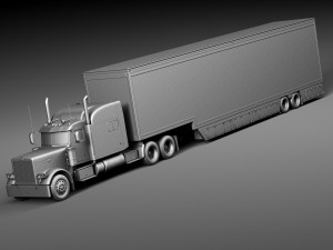 Peterbilt 389 Sleeper Cab Trailer 2015 3D 모델