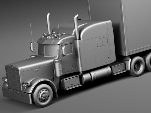 Peterbilt 389 Sleeper Cab Trailer 2015 3D 모델