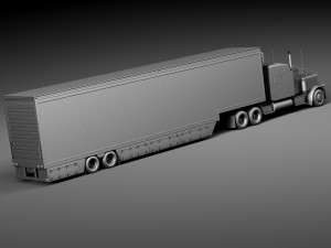 Peterbilt 389 Sleeper Cab Trailer 2015 3D 모델