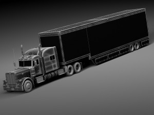 Peterbilt 389 Sleeper Cab Trailer 2015 3D 모델