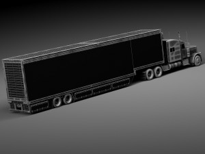 Peterbilt 389 Sleeper Cab Trailer 2015 3D 모델