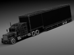 Peterbilt 389 Sleeper Cab Trailer 2015 3D 모델
