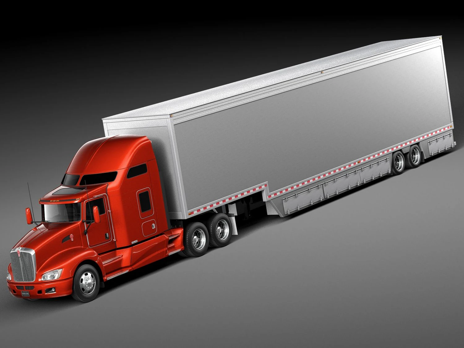 Kenworth T660 2015 Trailer 3D Model .c4d .max .obj .3ds .fbx .stl .blend 