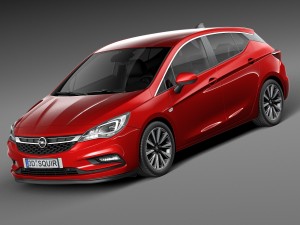 Opel Astra 5-door 2016 3D 모델