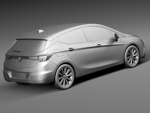 Opel Astra 5-door 2016 Modèle 3D