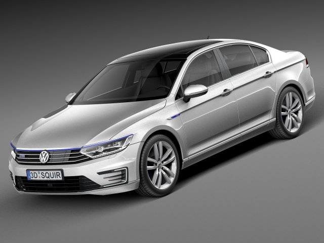 Volkswagen Passat GTE 2015 3D 模型 .c4d .max .obj .3ds .fbx .stl .blend