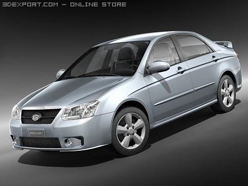 Kia Spectra 3D Model .c4d .max .obj .3ds .fbx .stl .blend 