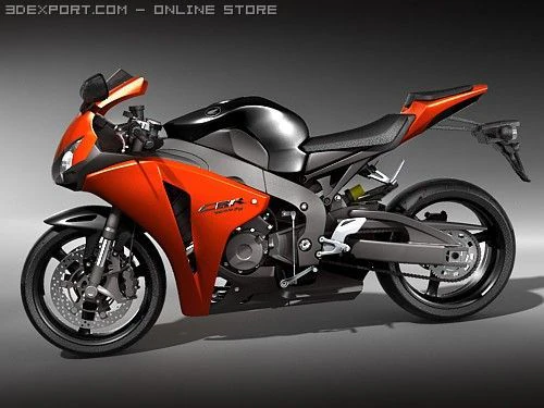Honda CBR 1000 RR 2008-2009 3D Model .c4d .max .obj .3ds .fbx .stl .blend 