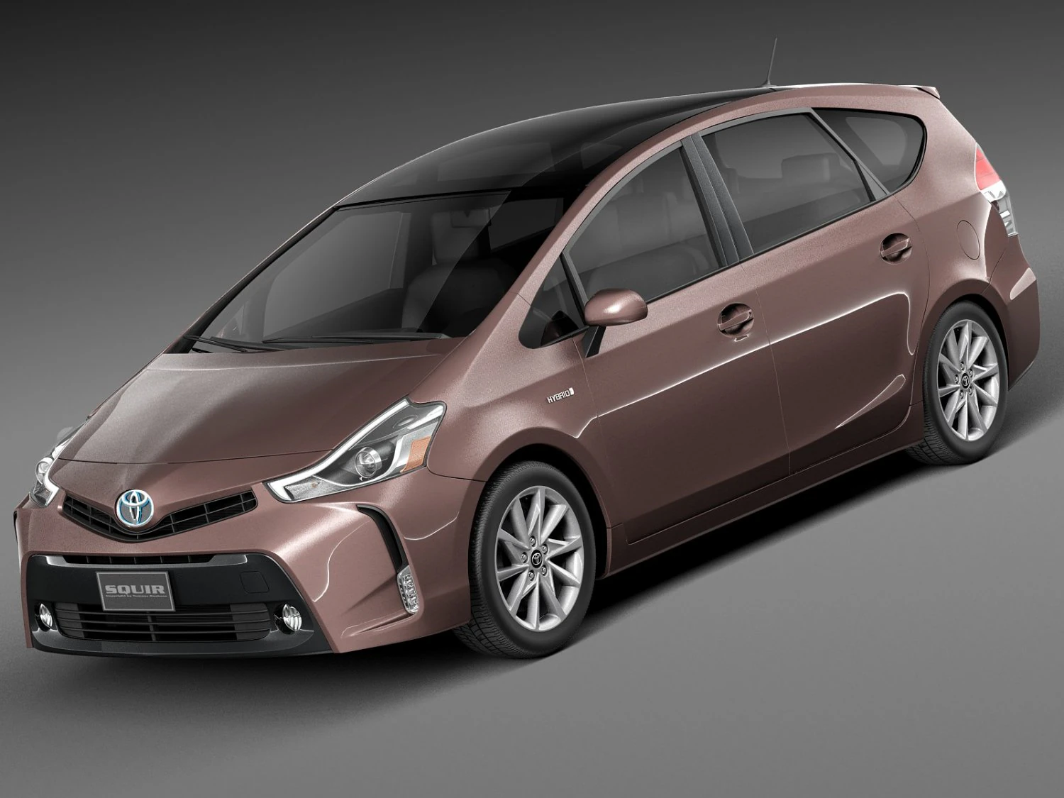 Toyota Prius V 2015 3D Model .c4d .max .obj .3ds .fbx .stl .blend