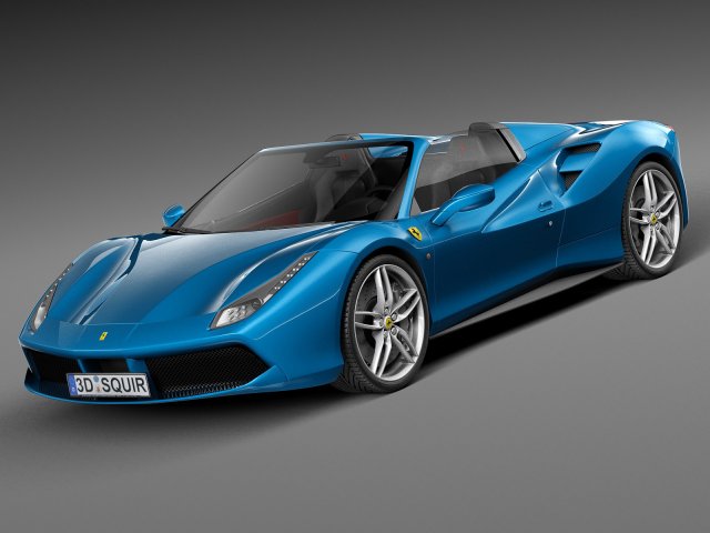 Ferrari 488 GTB Spider 2016 Modelo 3D .c4d .max .obj .3ds .fbx .stl .blend 