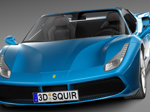 Ferrari 488 GTB Spider 2016 3D मॉडल