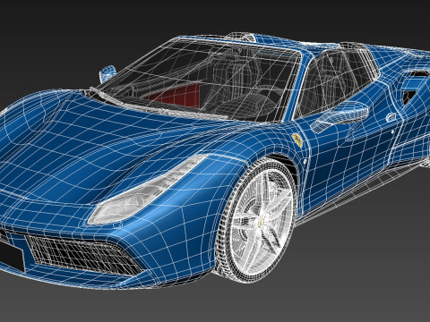 Ferrari 488 GTB Spider 2016 3D मॉडल