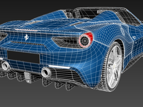Ferrari 488 GTB Spider 2016 3D मॉडल