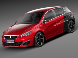 Peugeot 308 GTI 2016 3D Model