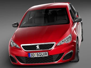 प्यूज़ो 308 जीटीआई 2016 3D मॉडल