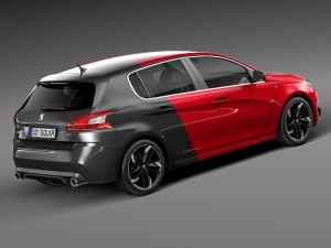 Peugeot 308 GTI 2016 Model 3D