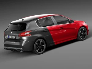 प्यूज़ो 308 जीटीआई 2016 3D मॉडल