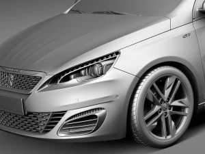 प्यूज़ो 308 जीटीआई 2016 3D मॉडल