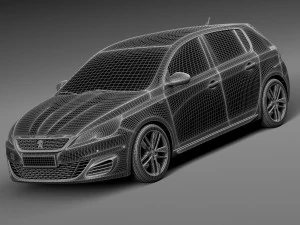 प्यूज़ो 308 जीटीआई 2016 3D मॉडल