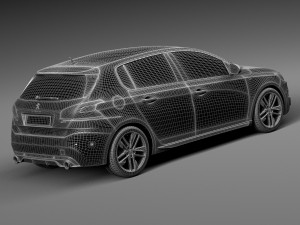 Peugeot 308 GTI 2016 Model 3D