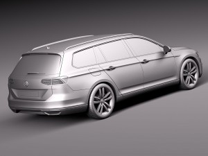 Volkswagen Passat Variant GTE 2016 3D Model