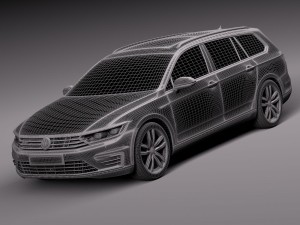 Volkswagen Passat Variant GTE 2016 3D Model